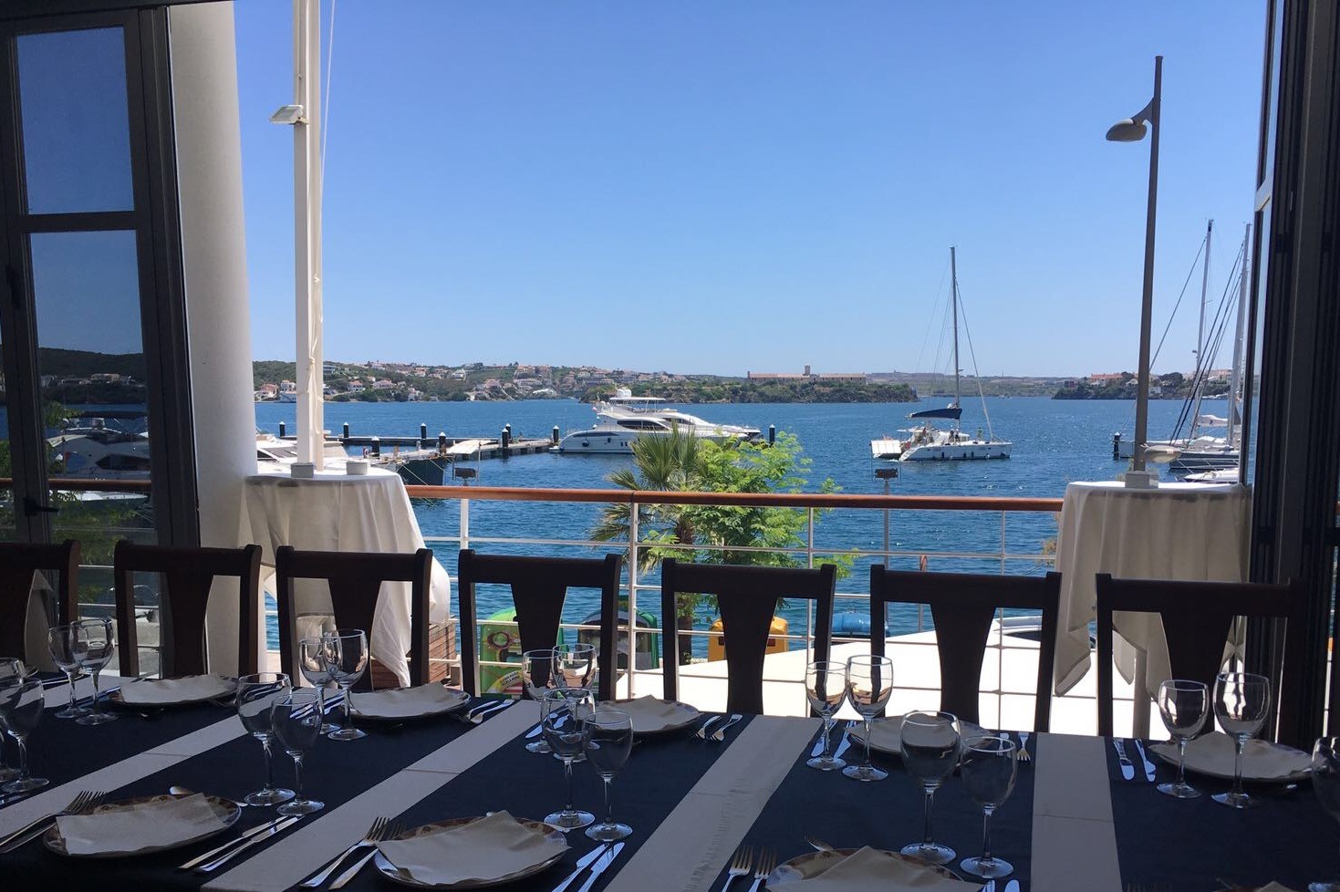 View of Port from restaurant in Mahon Port